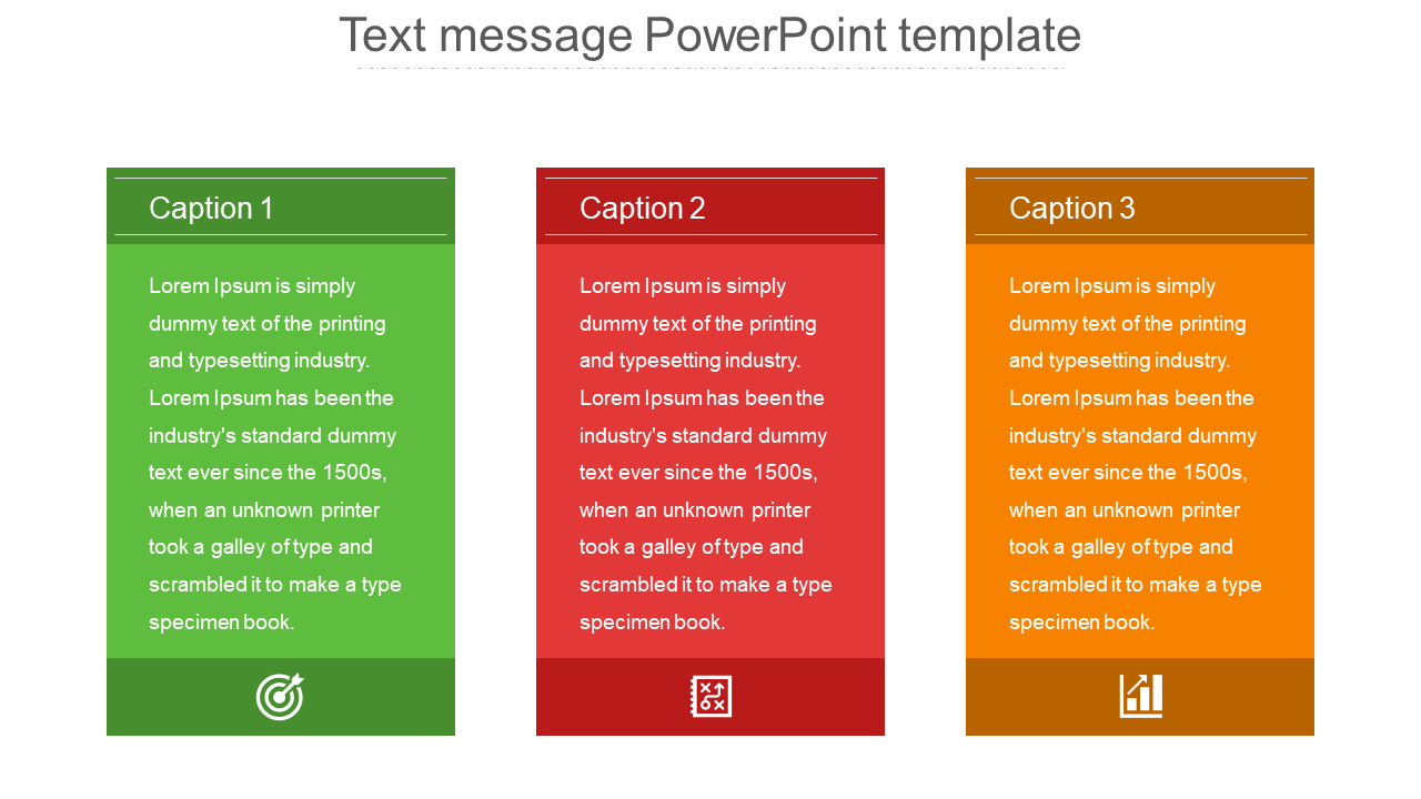 Affordable Text Message PowerPoint Template - Three Node